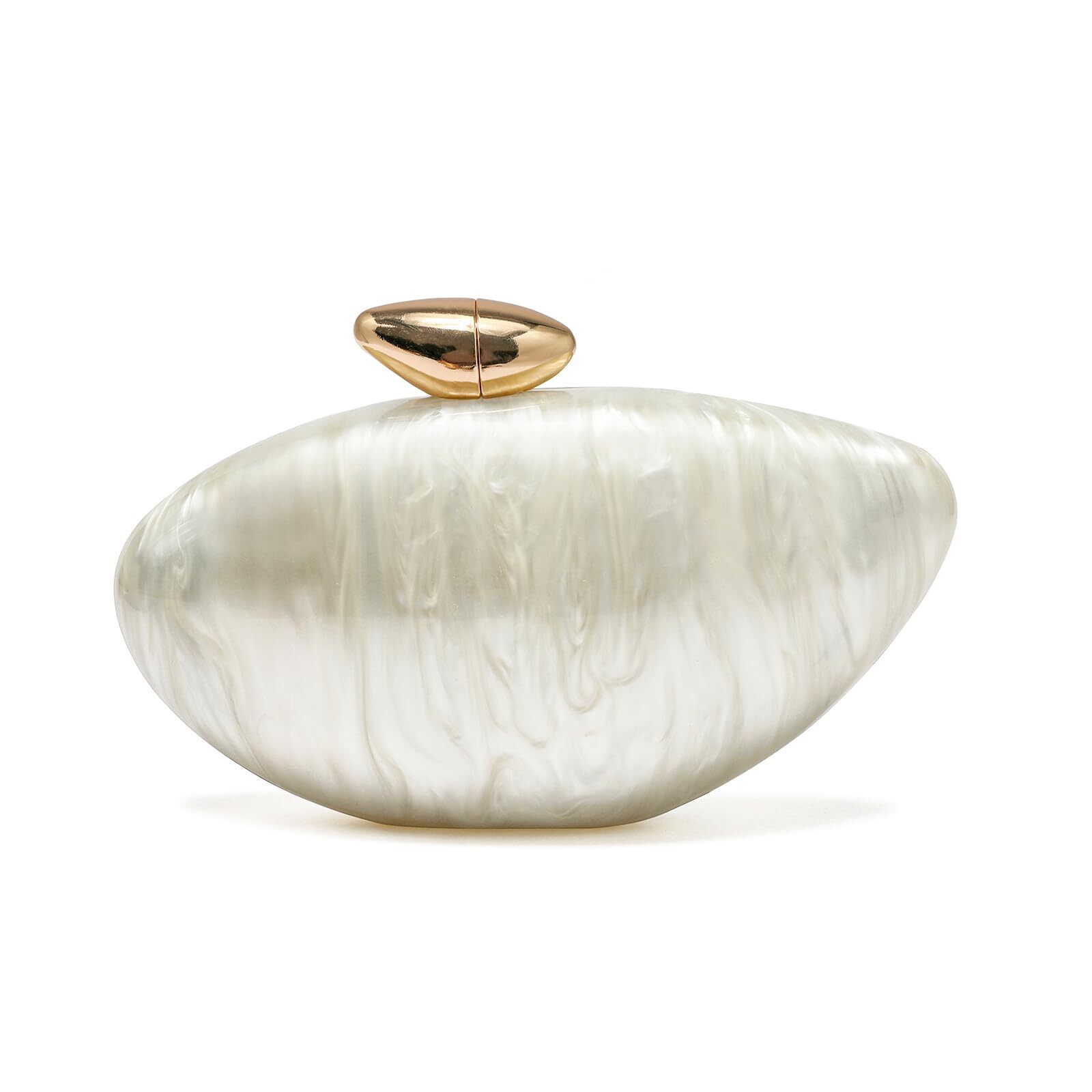 2262 Pearl Acrylic Clutch Purse , Marbled Shell Evening Bag For Wedding